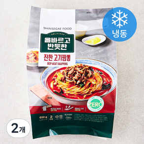 신세계푸드 올바르고반듯한 진한 고기짬뽕 2인분 (냉동), 650g, 2개