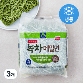 면사랑 프리미엄 녹차 메밀면 (냉동), 1.25kg, 3개