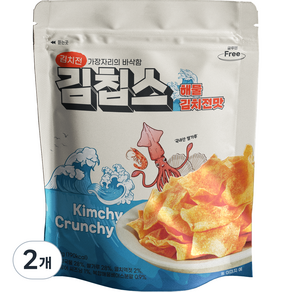 더다믐 김치부각 김칩스 해물김치전맛, 40g, 2개