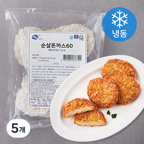 하늘푸드 순살돈까스 60 10개입 (냉동), 600g, 5개