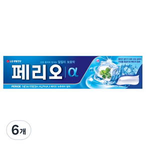 페리오 뉴후레쉬 알파 치약, 185g, 6개