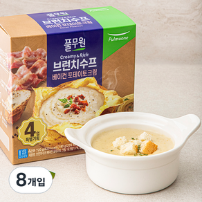 풀무원 브런치수프 베이컨 포테이토 크림 (냉장), 180g, 8개입