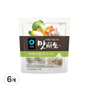 대상 청정원 맛선생 야채국물내기 티백 12p, 72g, 6개