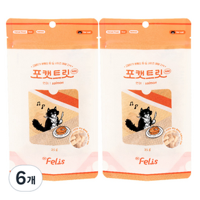 닥터펠리스 포캣트릿 로우 고양이 간식, 연어, 25g, 6개