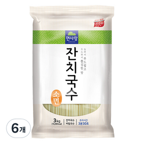 면사랑 잔치국수 소면, 3kg, 6개