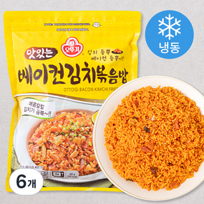 오뚜기 맛있는 베이컨 김치볶음밥 2인분 (냉동), 450g, 6개