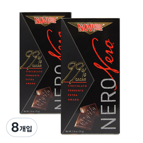 NOVI 카카오 99% 초콜릿, 75g, 8개