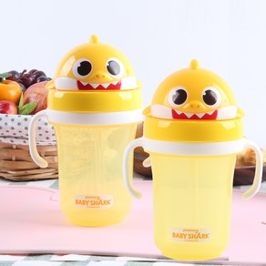 아이조움 아기상어 입체 빨대물통 300ml, 혼합색상, 2개