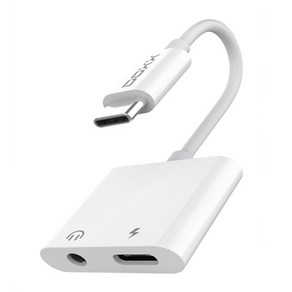 DOXX USB C to 3.5mm + C타입 충전 듀얼젠더 DX-GD100, 13cm, 화이트, 1개