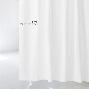 디자인수풀 북유럽 스타일 샤워커튼 sc513 S 1520 x 1880 cm + 플라스틱 고리 12p + 커튼봉 화이트 풀세트, 1세트, 멀티(혼합)컬러