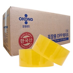 오공 중포장 아크릴 OPP 박스 테이프 48mm x 40m 50p, 투명, 1개