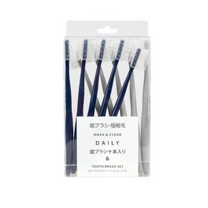 더벨라 마카롱 파스텔 여행 휴대용 칫솔 네이비 5p + 그레이 5p + 칫솔모 뚜껑 10p 세트, 1세트