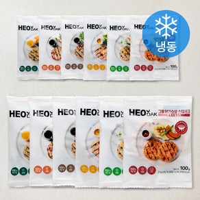 허닭 그릴 닭가슴살 스테이크 오리지널 100g x 2개 + 불고기맛 100g x 2개 + 청양고추 100g x 2개 + 매콤바베큐맛 100g x 2개 + 깻잎 100g x 2개 + 치즈 100g x 2개 세트 (냉동), 1세트