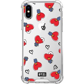 BT21 행아웃 패턴 클리어 슬림 범퍼 휴대폰 케이스