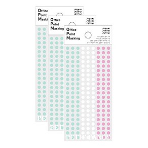 쁘띠팬시 오피스 포인트 마스킹 스티커 OPM-M306A, 민트 + 화이트 + 핑크, 3개