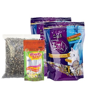 로라펫 스위트 큰 토끼 사료 750g x 2p + 소동물 비타민 2.5g + 해바라기씨 380g, 1세트