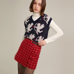 로켓런치 R WRAP CHECK MINI SKIRT