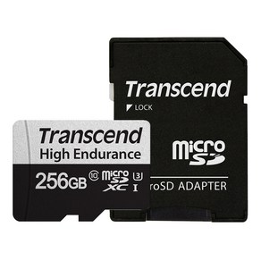 트랜센드 High Enduance 350V 블랙박스전용 마이크로SD 메모리카드 CLASS10, 256GB, 1개