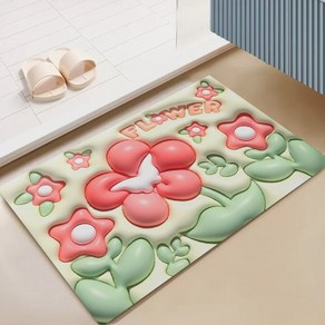 BRINCH 빨아쓰는 3D 입체 디자인 규조토 논슬립 발매트, 타입5901-29, 50 x 80 cm