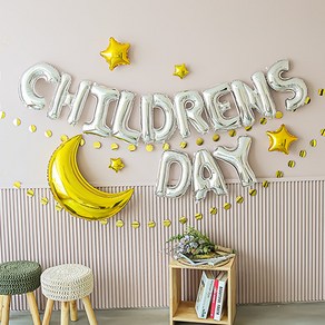 파티해 블링블링 CHILDRENSDAY 풍선세트, 실버, 1세트