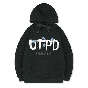 언탭트 남성용 빅사이즈 플라워 UTPD 기모 후드 티셔츠