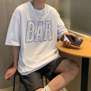 남성용 마켓A 데일리 BAR 반팔티셔츠