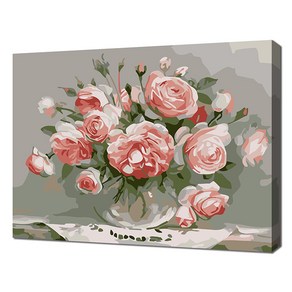 에코솔 셀프페인팅 미니명화 테이블 위의 들장미 화병 정물화 그리기 DIY 20 x 30 cm, 13색, 1개