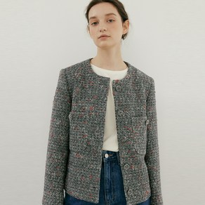 blank03 classic copped tweed jacket [Italian fabic] gey S