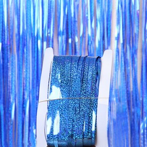 마켓에이 글로시 파티장식 은박 수술커튼 1 x 2 m, 블루, 3개