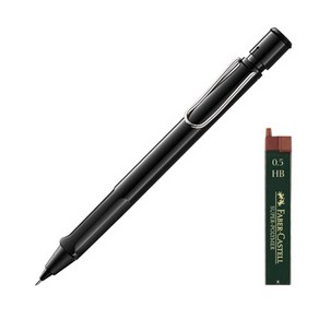 LAMY 사파리 샤프 119샤이니블랙 + 샤프심 HB 랜덤발송 + 리플렛 + 케이스, 1세트, 0.5mm