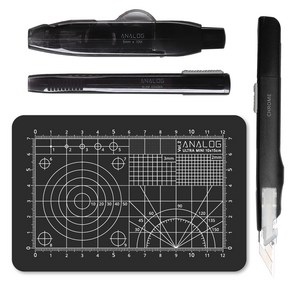 아날로그 크롬커터 + 수정테이프 + 슬라이딩 지우개 + 울트라 커팅매트