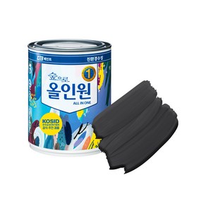 KCC페인트 숲으로올인원 무광 수성 페인트 0.9L, 흑색, 1개