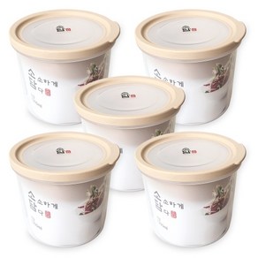 소담 원형 밀폐용기 4호 베이지 1200ml