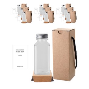 사각 더치 페트 250ml + 알루실버 캡 + 스티커 N1S 세트, 10세트