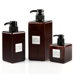 모나코올리브 호텔식 모던 샴푸 린스 세제 리필 용기 브라운 250ml + 450ml + 650ml, 1세트