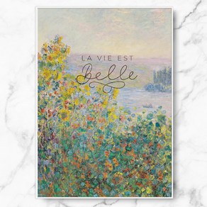 RYMD 모네 monet life is beautiful 수지 액자, A3(29.7 x 42 cm), 화이트