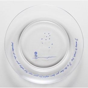 제이테이블 국산 이니셜테임드 강화유리 로즈 접시, 블루, 1개