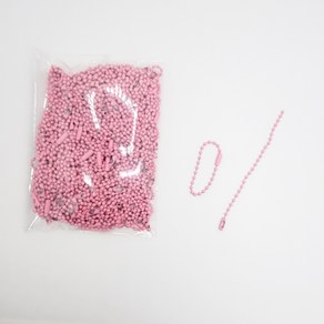 마다꾸미 볼체인 컬러군번줄 줄구슬 10cm, 핑크, 100개