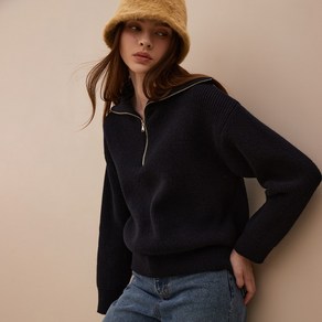 콜라보토리 여성용 Half Zip up Big Colla Knit Top BECMK2003M