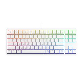 CHERRY 기계식 유선 텐키리스 키보드, 화이트, G80-3000S TKL RGB  (저소음적축), 적축