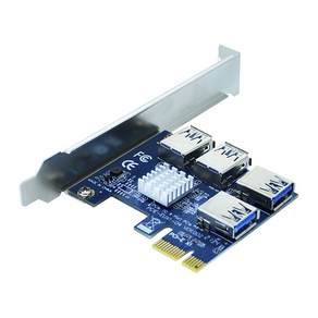 엠비에프 PCI-E USB3.0 멀티 4포트 라이저 카드 데스크탑용 MBF-MINING4P, 1개