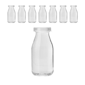 PE캡 우유 유리병 200ml KH36, 8개