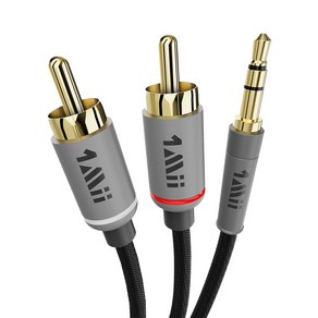 원미 프리미엄 3.5mm to 2 RCA 오디오 케이블 2m, 혼합색상, CB103