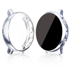 쵸미앤세븐 갤럭시워치 액티브2 44mm 360도 풀커버 케이스, 실버, 1개