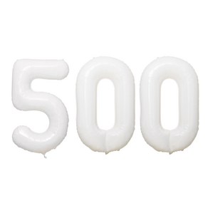 JOYPARTY 숫자 은박 풍선 대 500, 화이트, 1개