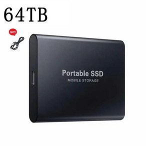 레노버 노트북용 휴대용 외장 하드 드라이브 C타입 USB 3.0 고속 8TB 스토리지 디스크 SSD 신제품, Black 64TB, 03