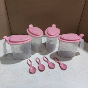 Tupperware 크리스퍼 양념통 스푼포함 큰입개구리 조미료 건조식품 밀폐용기 타파웨어 500ml 4종세트