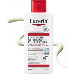 EUCERIN 습진 바디 워시 습진이 발생하기 쉬운 피부 페이스 400mL 유세린 스테로이드 프리 무향 콜로이드 오트밀 세라마이드, 1개