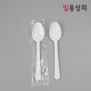 [ILYONG] 일회용 숟가락 CI 176mm 줄줄이 개별포장 1500개 백색, 1개