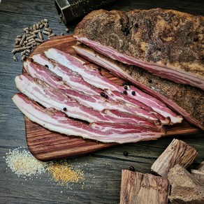 [살루메리아] 수제 베이컨 훈제 뚱 베이컨 (Smoked Steaky Bacon) 250g 1팩, 1개